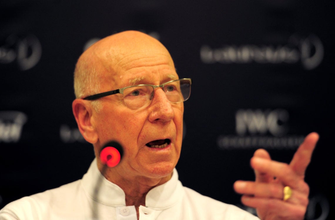 Laureus Academy Member Sir Bobby Charlton  attends the Football press conference at the Windsor Atlantic during day 2 of the 2013 Laureus World Spo...