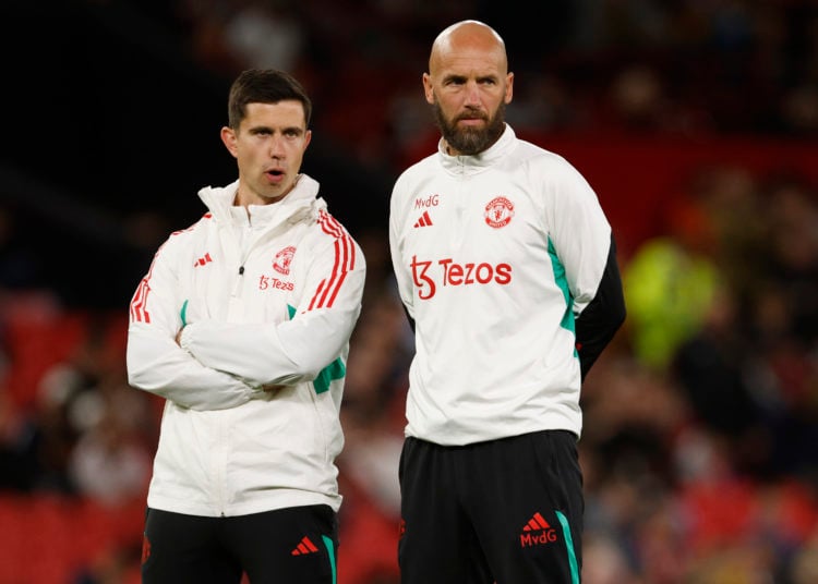 Eric Ramsay, Individual coach and Mitchell Van der Gaag, Manchester United assistant manager before the Carabao Cup Third Round match between Manch...