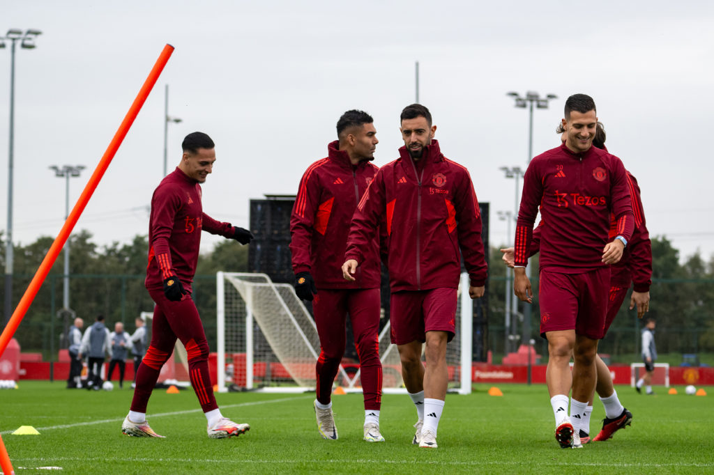 Manchester United Training Session And Press Conference - UEFA Champions League 2023/24