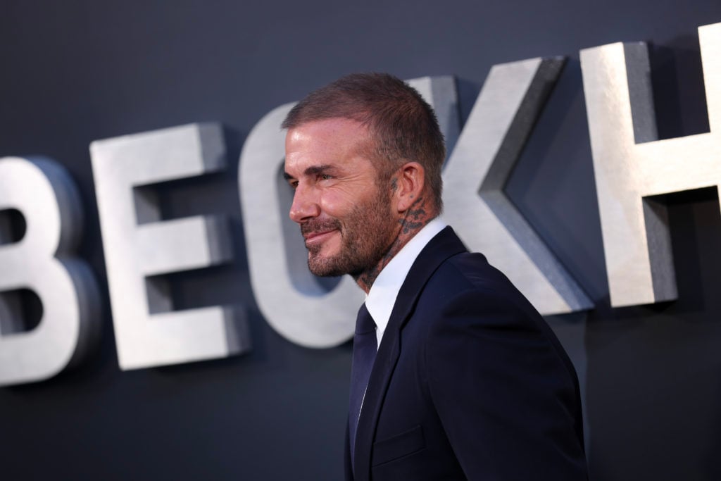 David Beckham attends the Netflix 'Beckham' UK Premiere at The Curzon Mayfair on October 03, 2023 in London, England.