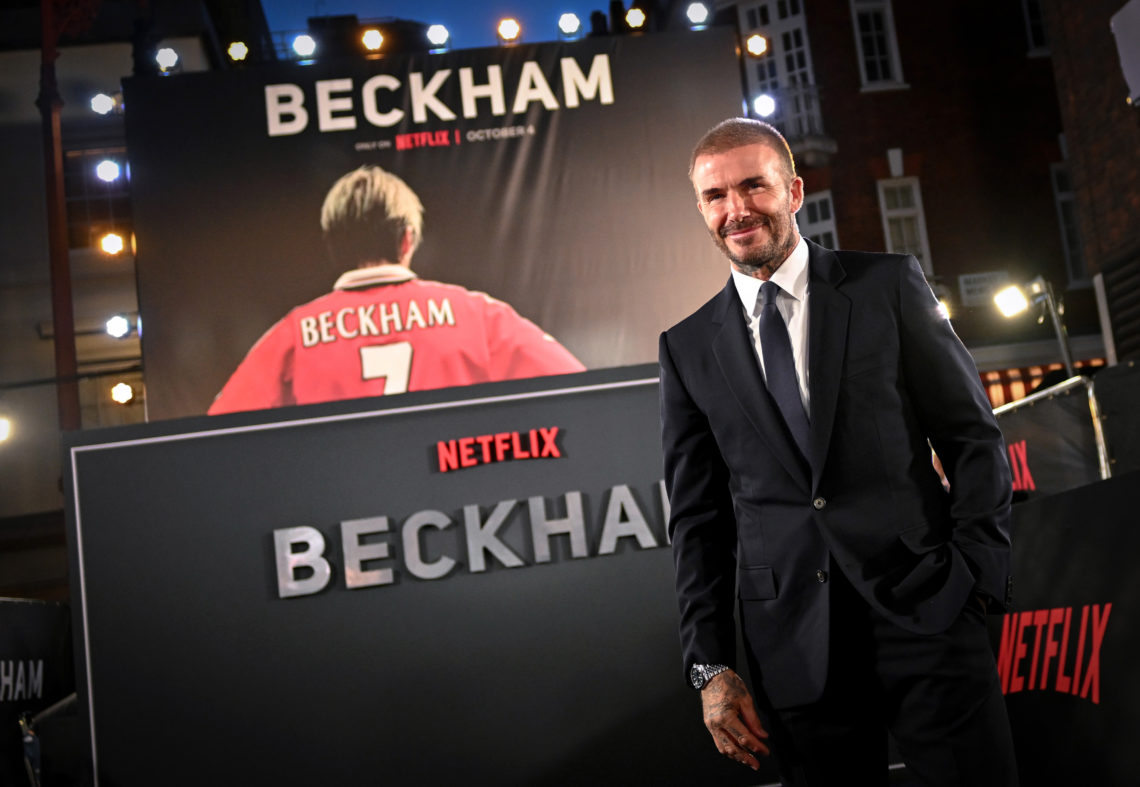 David Beckham attends the Netflix 'Beckham' UK Premiere at The Curzon Mayfair on October 03, 2023 in London, England.