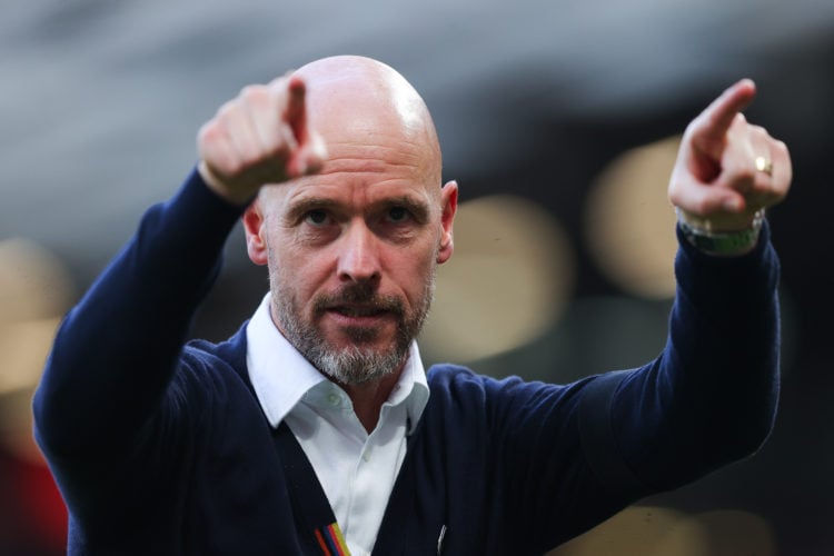 Erik ten Hag, manager of Manchester United, during the Premier League match between Manchester United and Brentford FC at Old Trafford on October 0...