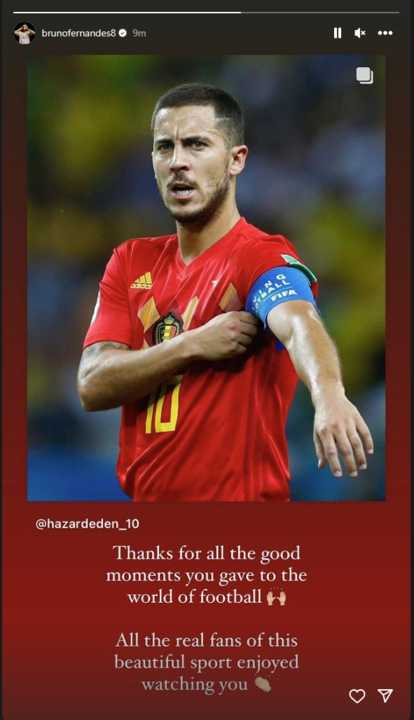 Bruno Fernandes' message to Hazard