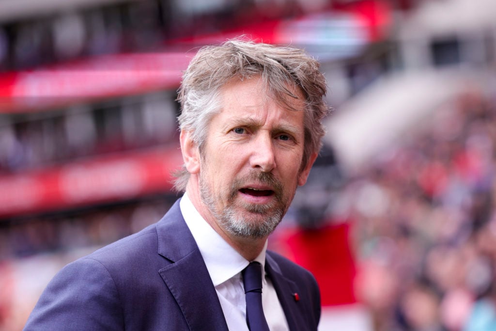 Edwin van der Sar General Manager Ajax Amsterdam Looks on prior to the Dutch Eredivisie match between PSV Eindhoven and AFC Ajax at Philips Stadion...