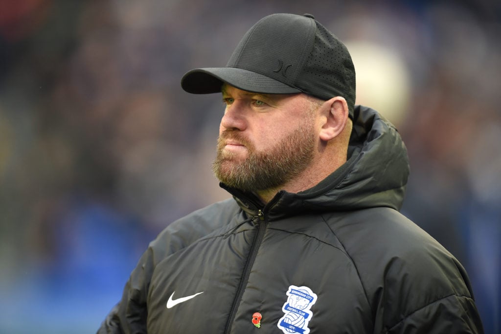 Wayne Rooney manager of Birmingham City looks on prior to during the Sky Bet Championship match between Birmingham City and Ipswich Town at St Andr...