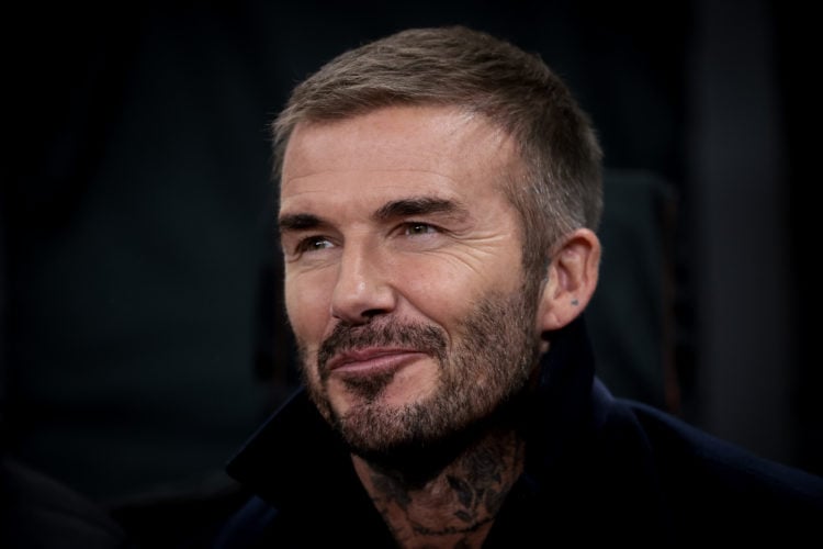 Former England, Manchester United, LA Galaxy, AC Milan and PSG player and actual President and Co Owner of Inter Miami, David Beckham looks on prio...