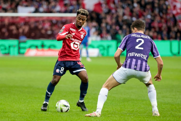 Angel Gomes of Lille in action during the Ligue 1 Uber Eats match between Lille OSC (LOSC) and Toulouse FC (TFC, Tefece) at Stade Pierre-Mauroy on ...