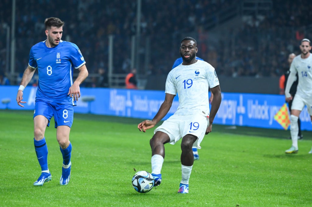 Youssouf Fofana of France is playing during the European Qualifiers for Euro 24, Group B, match between Greece and France at OPAP Arena in Athens, ...