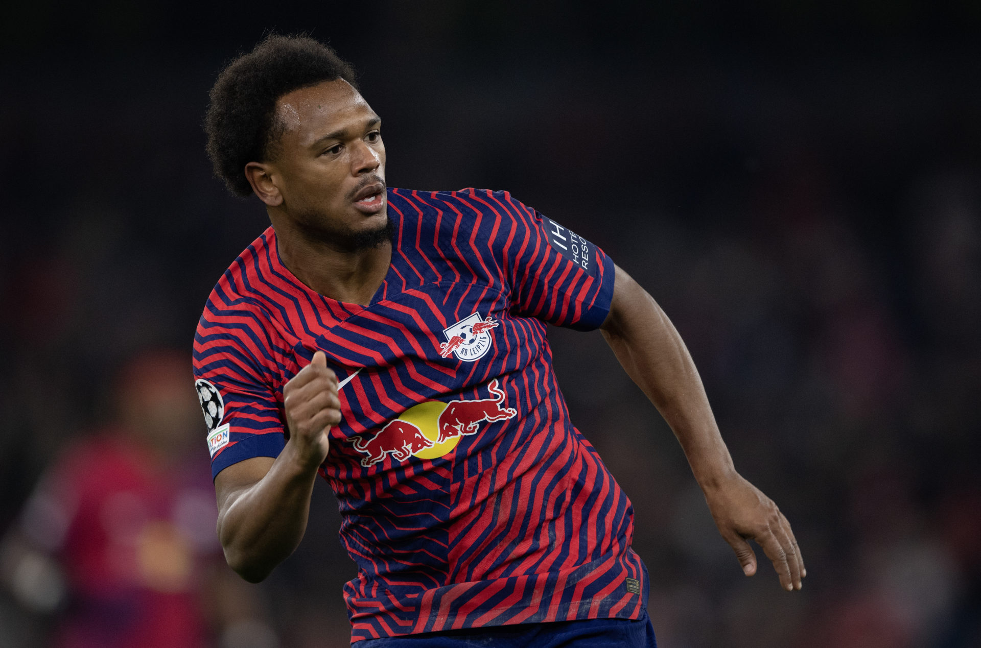 Loïs Openda of RB Leipzig looks on during the UEFA Champions League News  Photo - Getty Images