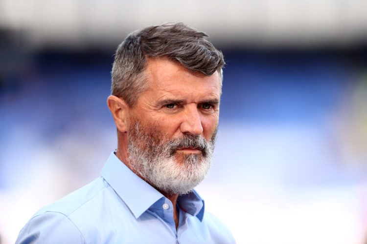 Sky Sports pundit Roy Keane looks on prior to the Premier League match between Everton FC and AFC Bournemouth at Goodison Park on May 28, 2023 in L...