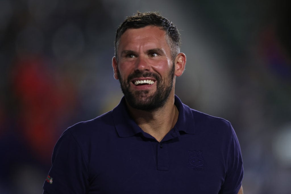 Wrexham AFC number 12 Ben Foster greets the fans after a pre-season friendly against LA Galaxy II at Dignity Health Sports Park on July 22...