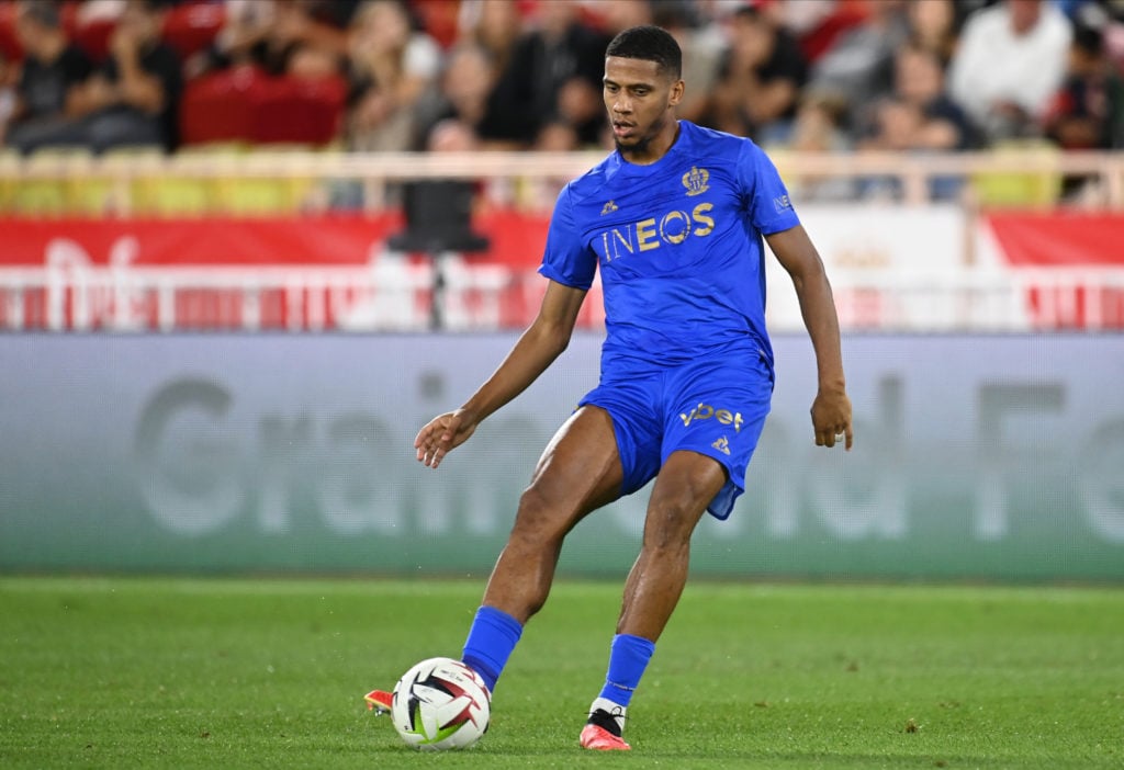 Jean-Clair Todibo of OGC Nice on the ball during the Ligue 1 Uber Eats match between AS Monaco and OGC Nice at Stade Louis II on September 22, 2023...
