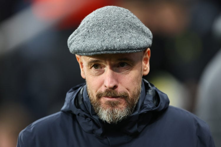 Erik ten Hag the head coach / manager of Manchester United during the Premier League match between Newcastle United and Manchester United at St. Ja...