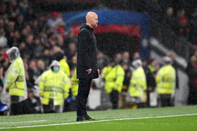 Erik ten Hag, Manager of Manchester United, looks dejected following defeat in the UEFA Champions League match between Manchester United and Galata...