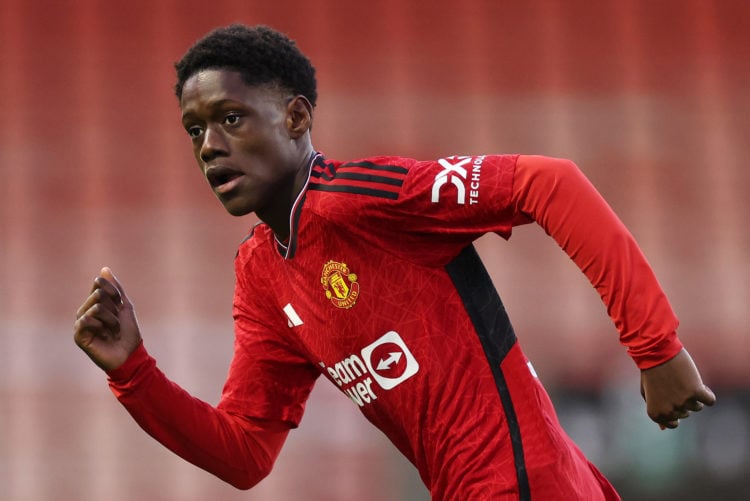 Bendito Mantato of Manchester United looks on during the UEFA Youth League - Group A match between Manchester United and Bayern Munich at Leigh Spo...