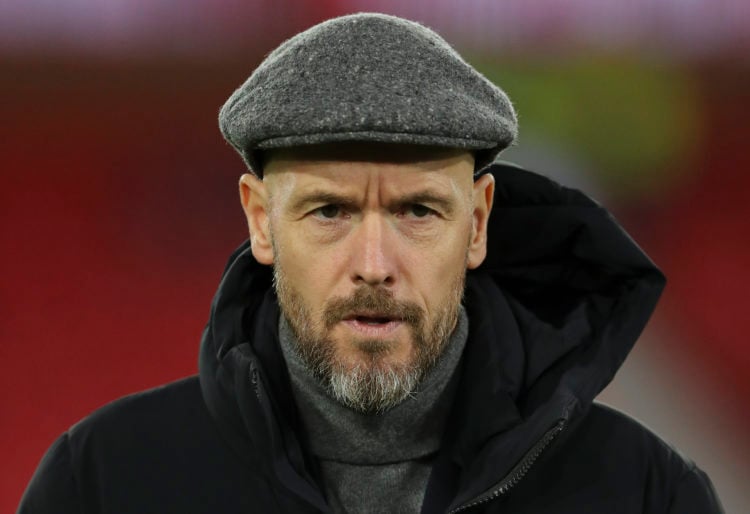 Erik ten Hag, Manager of Manchester United walks round the pitch before the Premier League match between Nottingham Forest and Manchester United at...