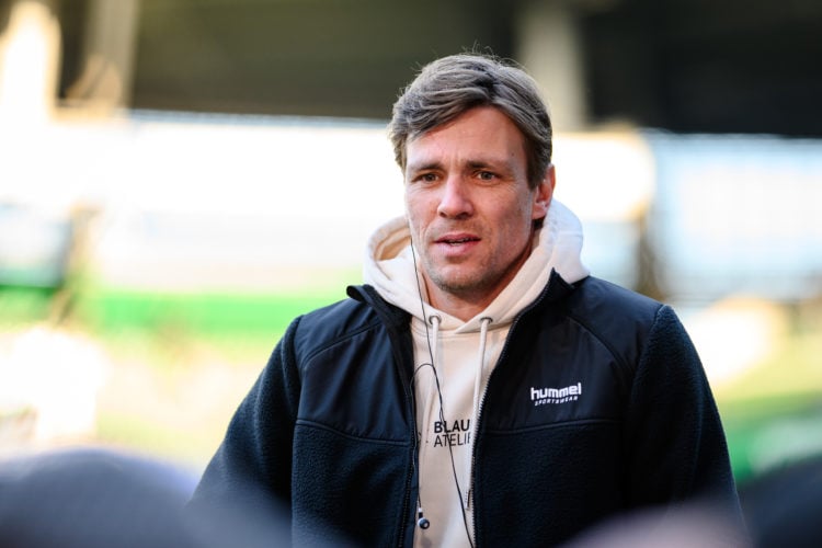 Team manager Clemens Fritz of Bremen looks on during the Bundesliga match between SV Werder Bremen and Bayer 04 Leverkusen at Wohninvest Weserstadi...