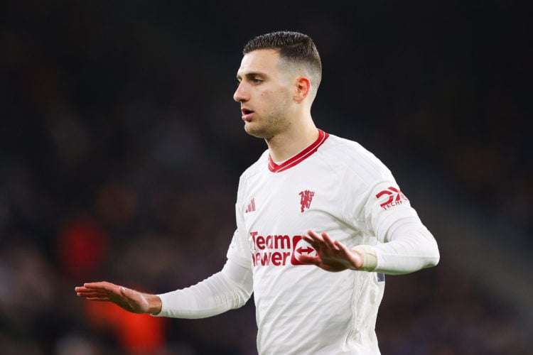 Diogo Dalot of Manchester United during the Premier League match between Wolverhampton Wanderers and Manchester United at Molineux on February 01, ...