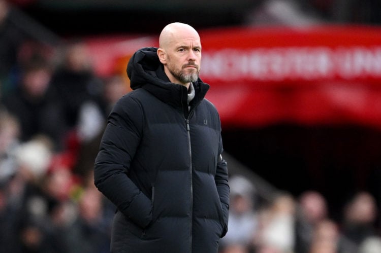 Erik ten Hag, Manager of Manchester United, looks on during the Premier League match between Manchester United and West Ham United at Old Trafford ...