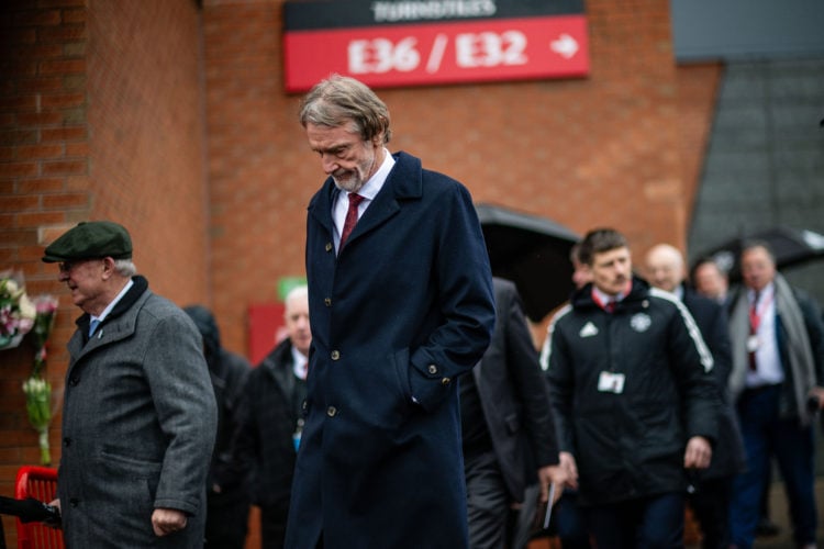 Sir Jim Ratcliffe of INEOS attends a memorial at Old Trafford to commemorate the 66th anniversary of the Munich Air Disaster on February 06, 2024 i...