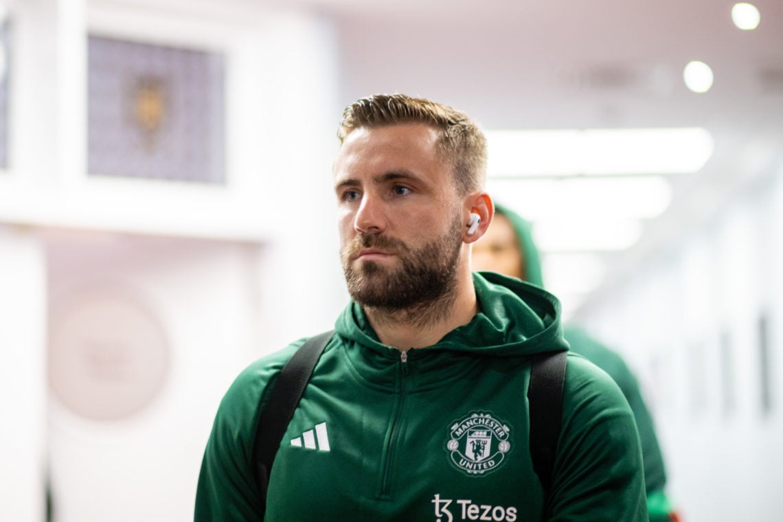 Luke Shaw of Manchester United arrives prior to the Premier League match between Aston Villa and Manchester United at Villa Park on February 11, 20...