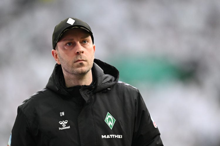 Ole Werner, head coach of Bremen  looks on during the Bundesliga match between SV Werder Bremen and 1. FC Heidenheim 1846 at Wohninvest Weserstadio...