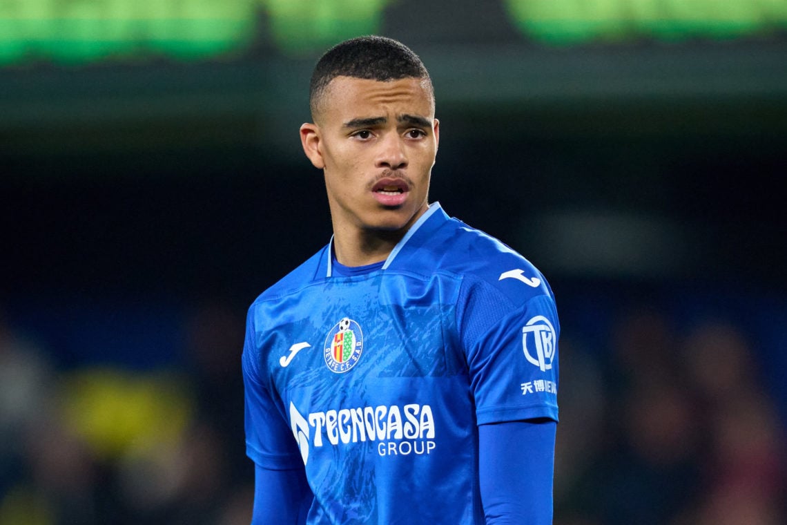 Mason Greenwood of Getafe CF looks on during the LaLiga EA Sports match between Villarreal CF and Getafe CF at Estadio de la Ceramica on February 1...