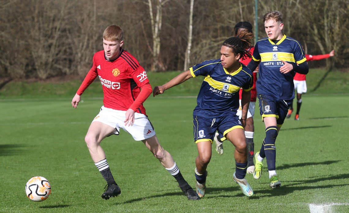 Manchester Utd U18 'keeper subbed on as an outfielder in game against Middlesbrough  