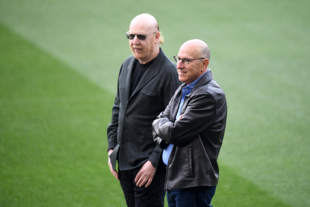 Avram Glazer, Owner of Manchester United looks on as they attend a training session ahead of their second leg in the UEFA Champions League Quarter ...