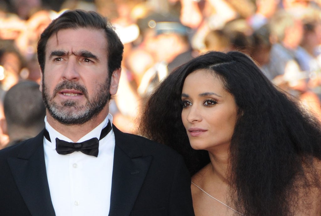 Actor Eric Cantona and wife Rachida Brakni attend the 'Looking for Eric' premiere at the Grand Theatre Lumiere during the 62nd Annual Cannes Film F...