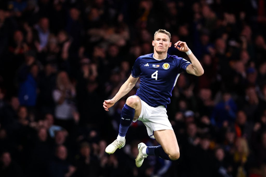 Scott McTominay of Scotland celebrates after scoring a goal to make it 1-0 during the UEFA EURO 2024 qualifying round group A match between Scotlan...