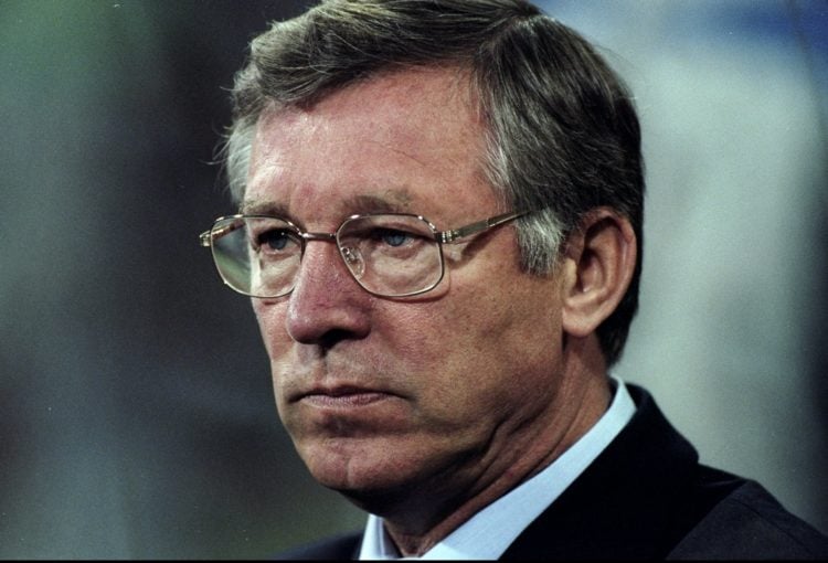 Portrait of Manchester United manager Alex Ferguson during the UEFA Champions League match against Bayern Munich at the Olympic Stadium in Munich, ...