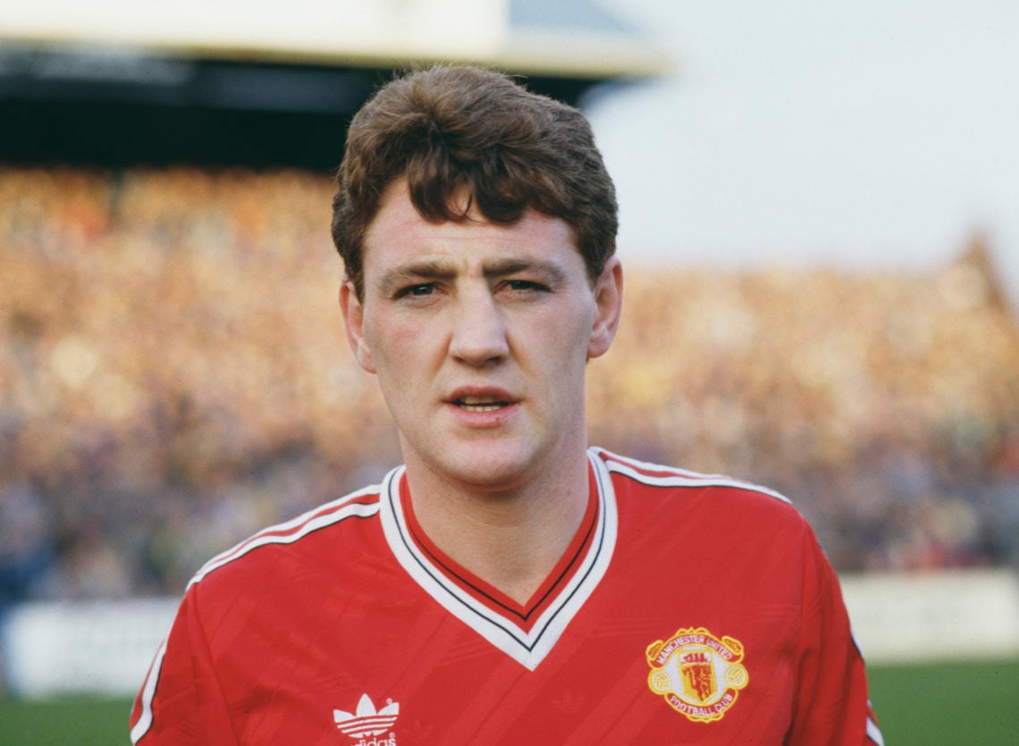 Manchester United defender Steve Bruce pictured before his debut for United against Portsmouth after his move from Norwich City, in December 1987 i...