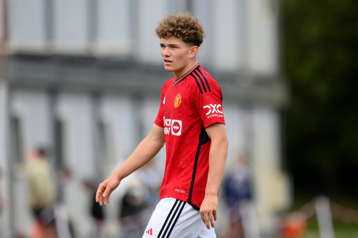 Jacob Devaney of Manchester United at Carrington Training Ground on September 16, 2023 in Manchester, England.