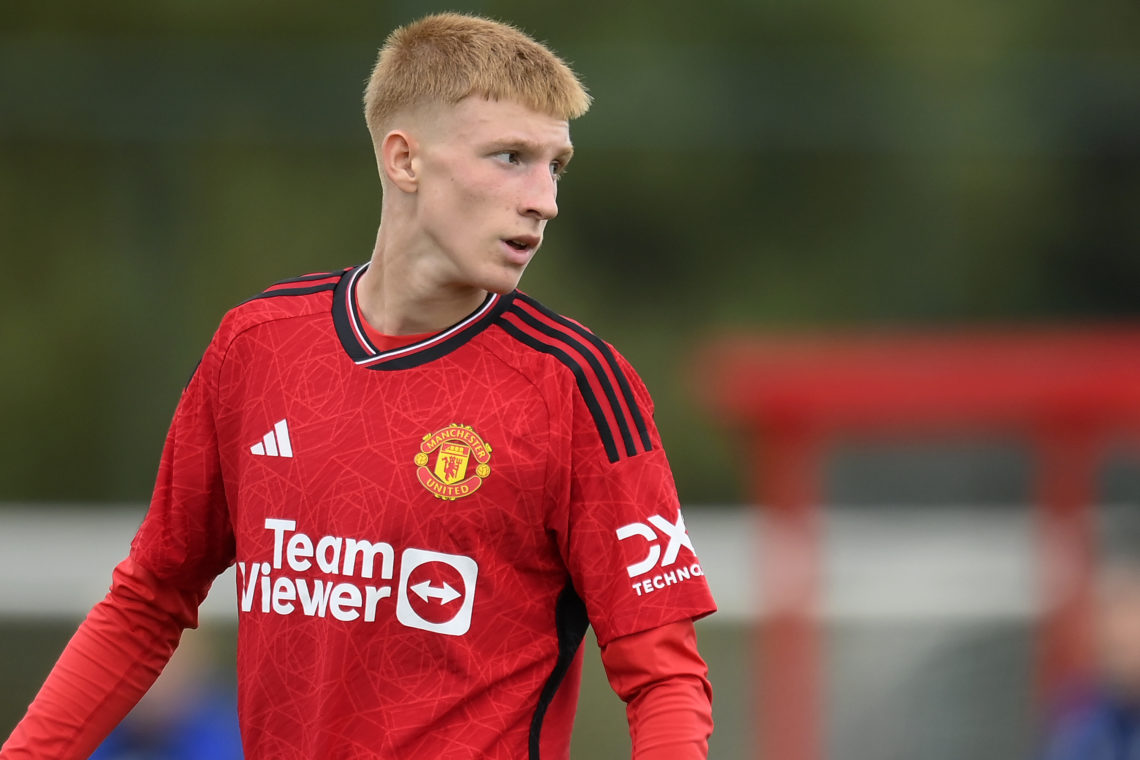 Zach Baumann of Manchester United at Carrington Training Ground on September 16, 2023 in Manchester, England.