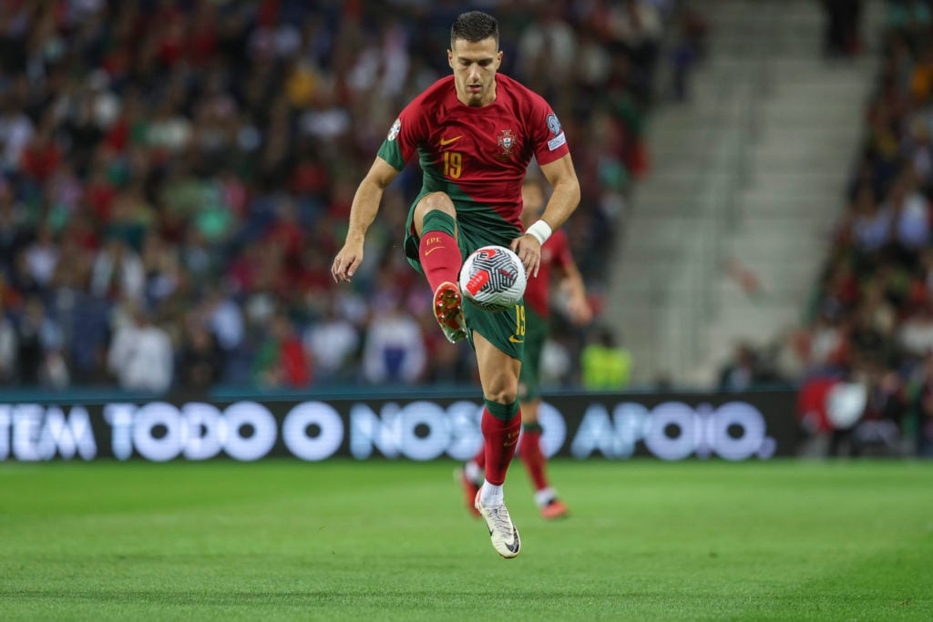 Diogo Dalot of Portugal during the UEFA EURO 2024 European qualifier match between Portugal and Slovakia at Estadio do Dragao on October 13, 2023 i...