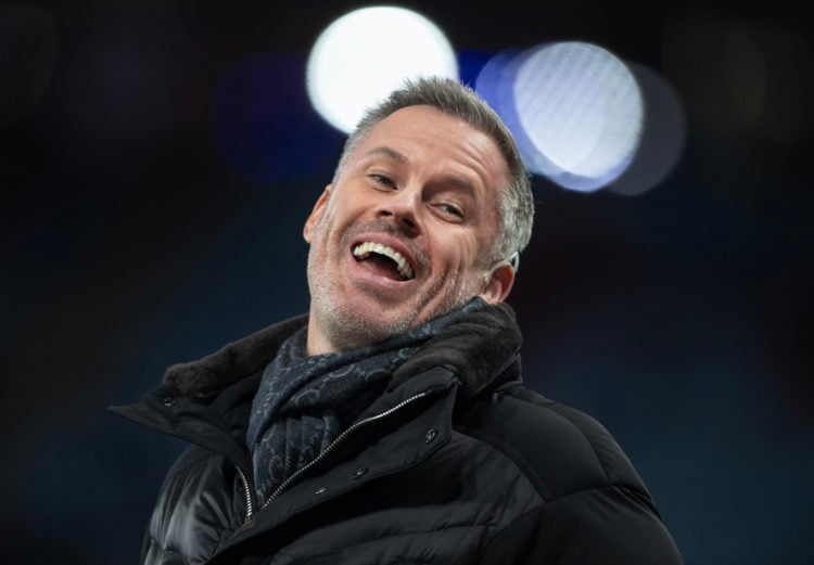 Sky Sports pundit  Jamie Carragher before the Premier League match between Aston Villa and Sheffield United at Villa Park on December 22, 2023 in B...