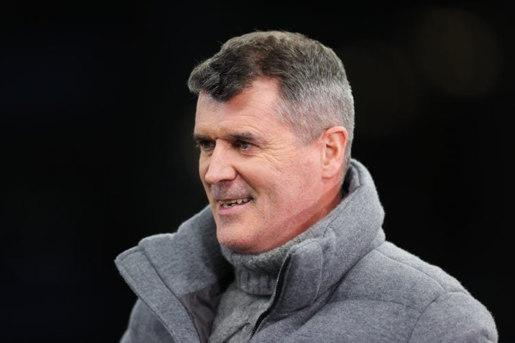 ITV Pundit Roy Keane during the Emirates FA Cup Fourth Round Replay match between Aston Villa and Chelsea at Villa Park on February 07, 2024 in Bir...