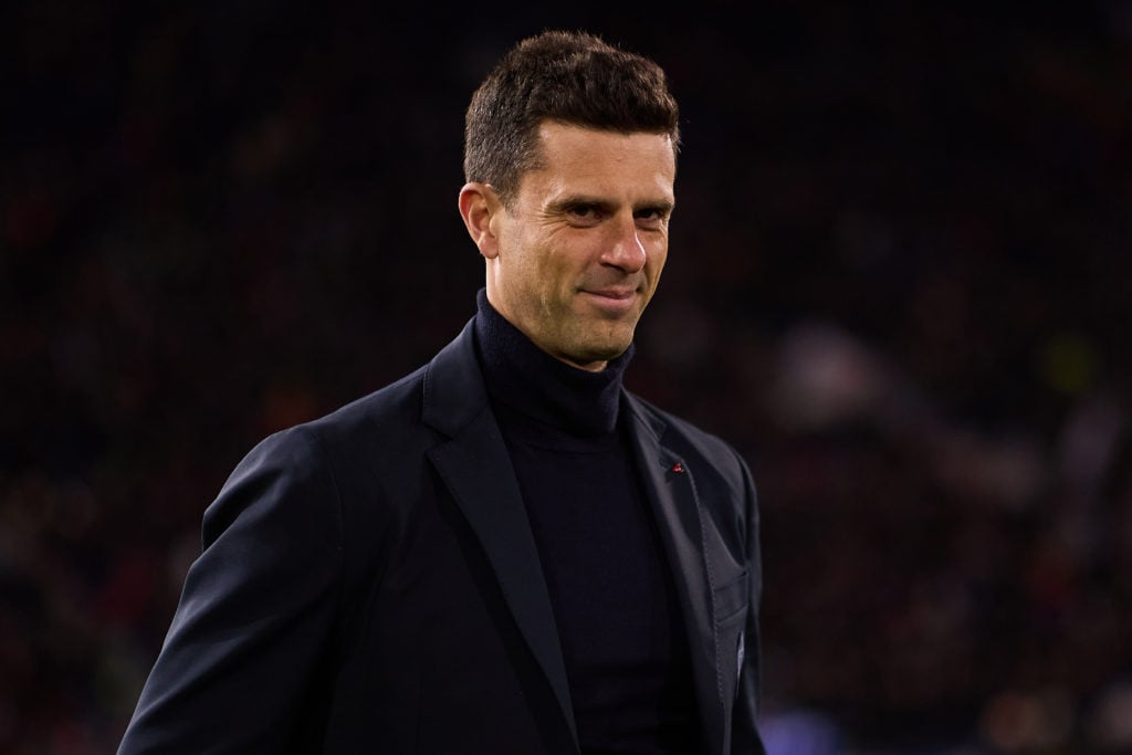 Thiago Motta, Head Coach of Bologna FC looks on during the Serie A TIM match between Bologna FC and Hellas Verona FC at Stadio Renato Dall'Ara on F...
