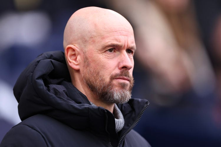 Erik ten Hag the head coach / manager of Manchester United during the Premier League match between Manchester City and Manchester United at Etihad ...