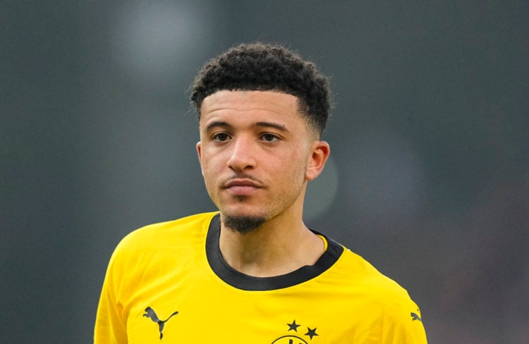 Jadon Sancho of Borussia Dortmund looks on during the Bundesliga match between 1. FC Union Berlin and Borussia Dortmund at An der Alten Foersterei ...