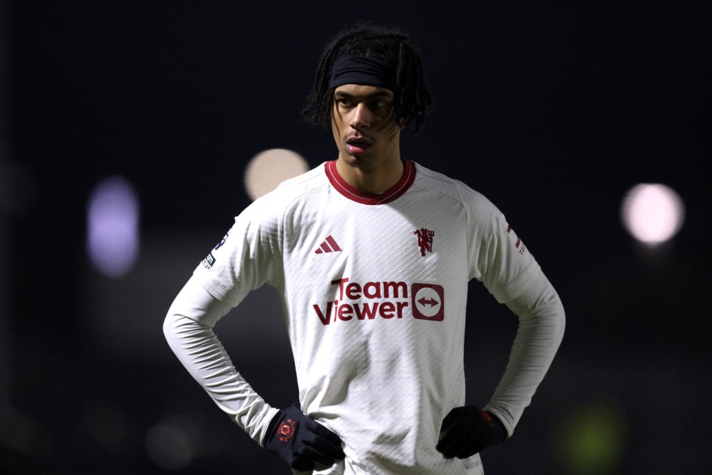 Maxi Oyedele of Manchester United U21 looks on during the Premier League 2 match between Middlesbrough U21 and Manchester United U21 at Heritage Pa...