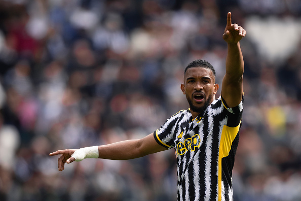 Gleison Bremer of Juventus FC gestures during the Serie A