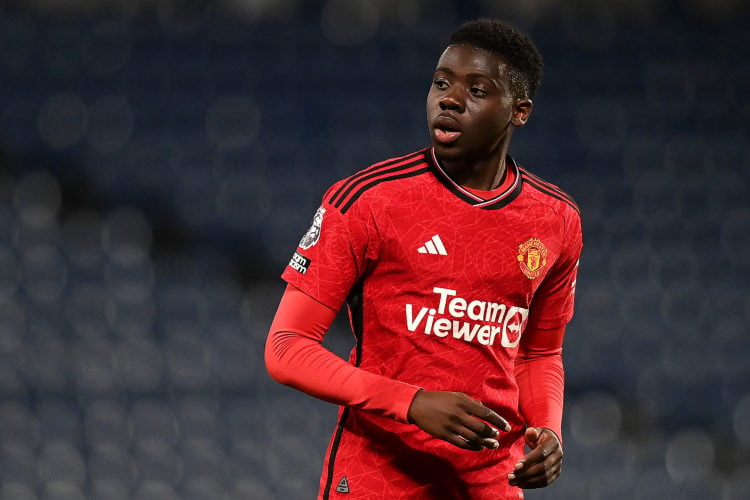 Omari Forson of Manchester United U21s in action during the Premier League 2 match between West Bromwich Albion U21 and Manchester United U21 at Th...