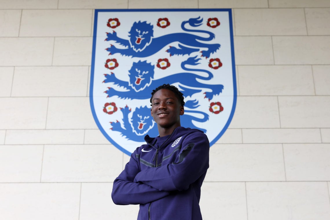 Kobbie Mainoo of England poses for a photo at St George's Park on March 19, 2024 in Burton upon Trent, England.