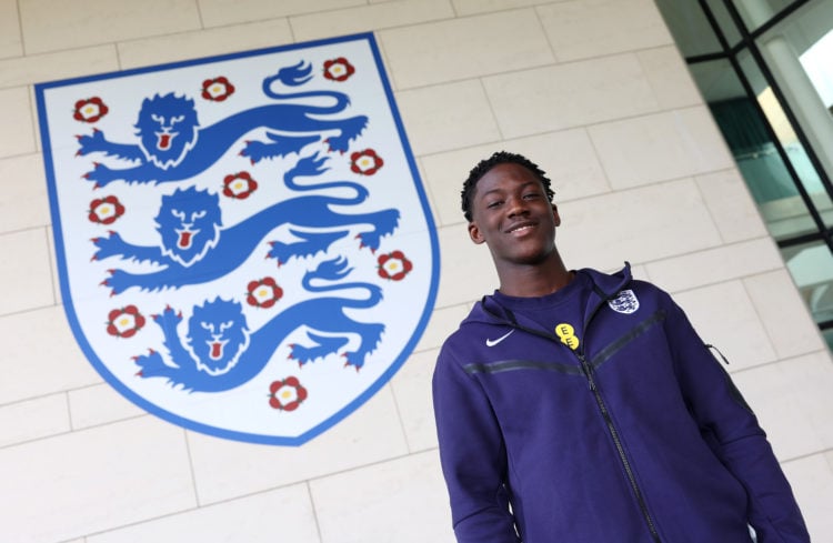 Kobbie Mainoo of England poses for a photo at St George's Park on March 19, 2024 in Burton upon Trent, England.