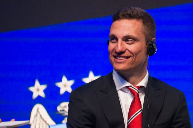 (CHINA OUT) Nemanja Vidic of FC Internazionale attends International Champions Cup China press briefing on March 23, 2016 in Beijing, China.