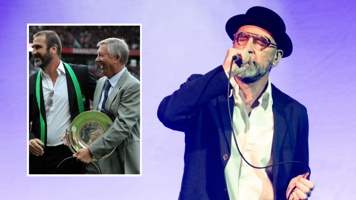 Eric Cantona Performs At The Manchester Palace Theatre, inset, Sir Alex Ferguson and Eric Cantona together at Old Trafford