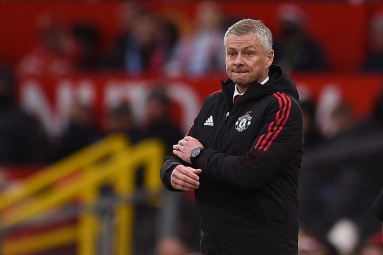 Manchester United's Norwegian manager Ole Gunnar Solskjaer reacts during the English Premier League football match between Manchester United and Ma...