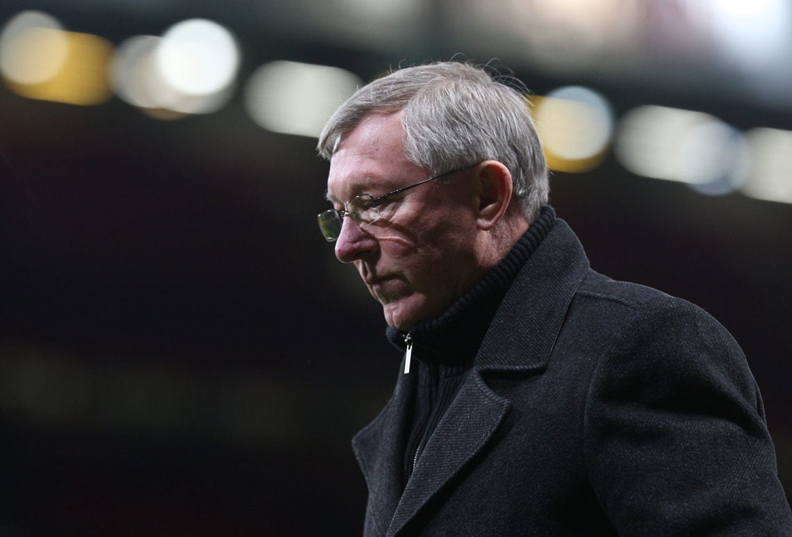 Sir Alex Ferguson of Manchester United shows his disappointment during the Carling Cup Quarter Final match between Manchester United and Crystal Pa...